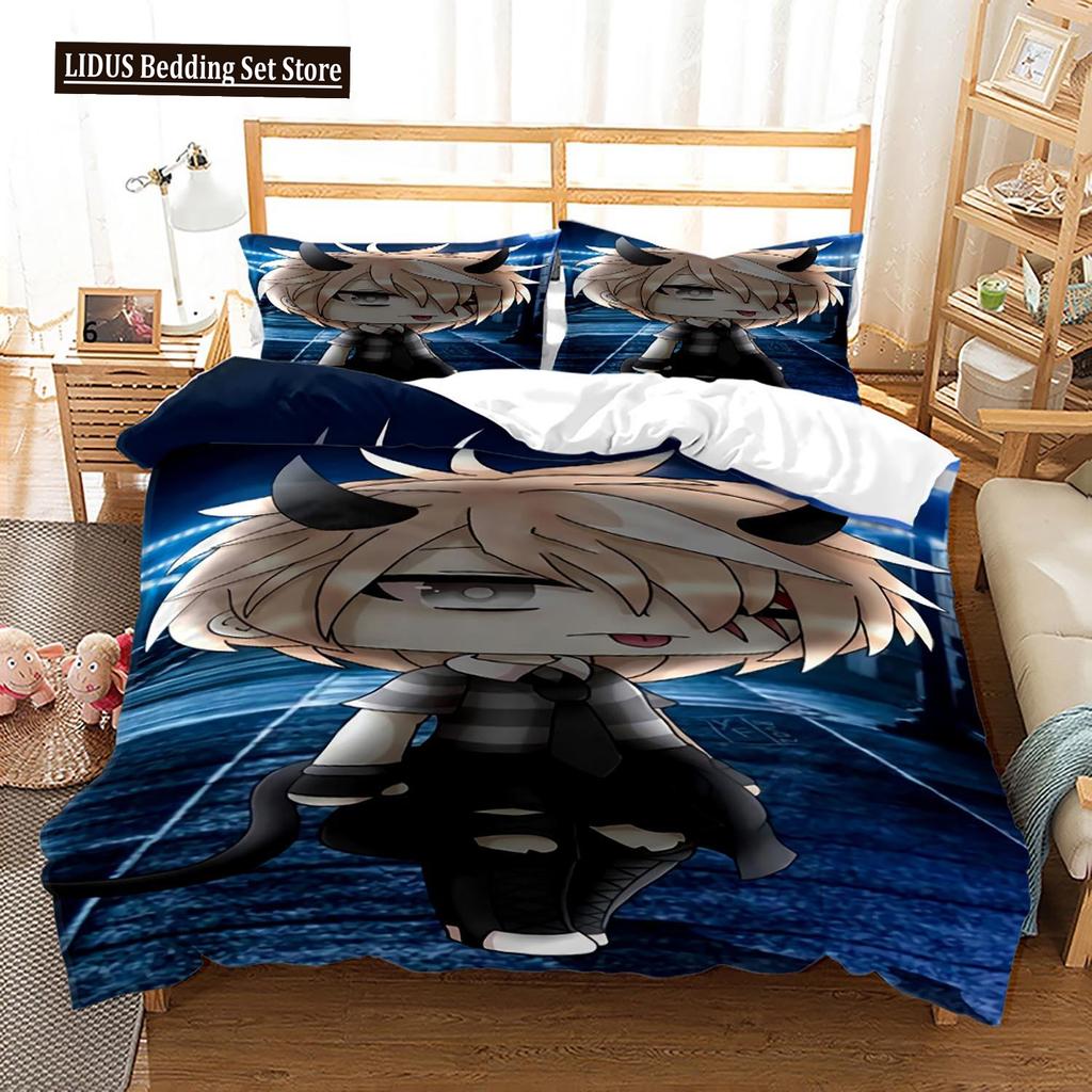 3D Printed New Gacha Life Bedding Set Pillowcase Duvet Cover 3Pcs Double Twin Full Queen King Adult Boys Bedclothes Quilt Cover