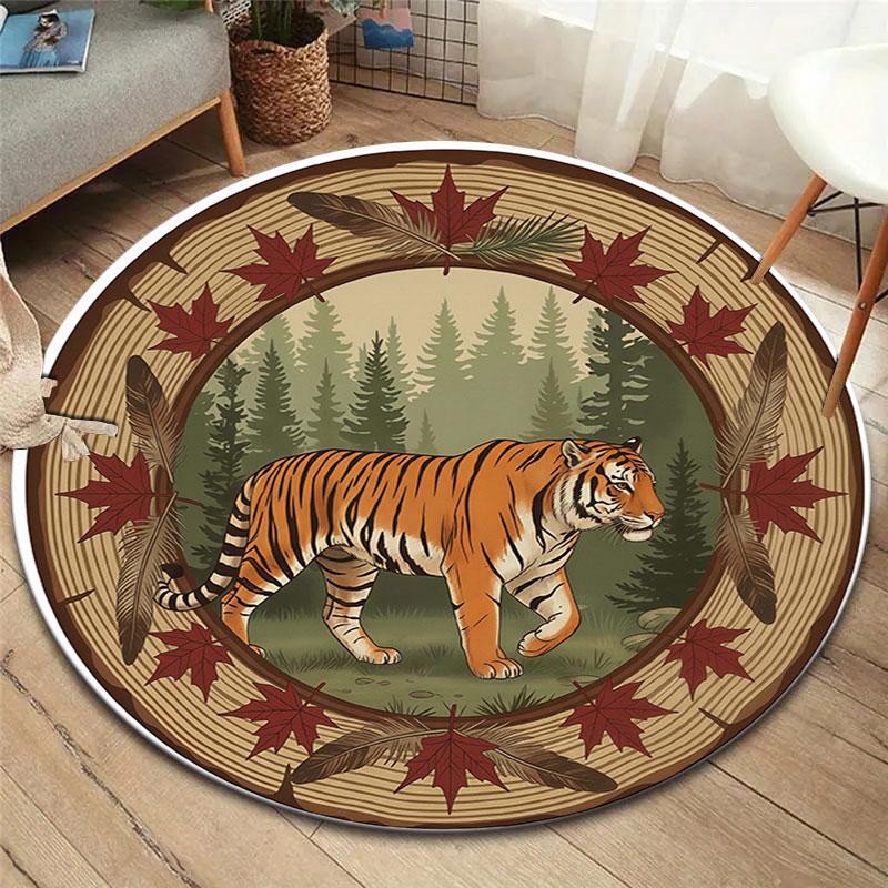 Stumpanimals Round Area Rug,Carpet Rug for Living Room Bedroom Sofa Playroom Decor,Non slip Floor Mat