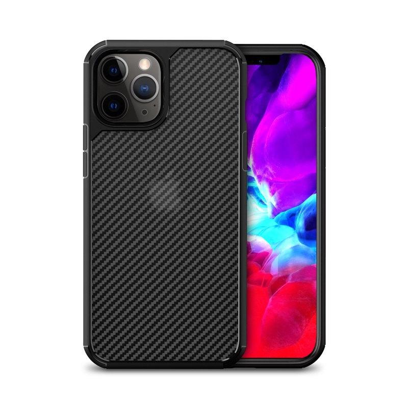 Crong Hybrid Carbon - Etui Iphone 12 Pro Max (Czarny)