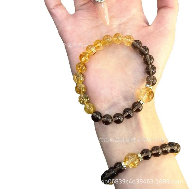 Natural Yellow Obsidian Beaded Bracelet - Versatile Niche Design Crystal Jewelry
