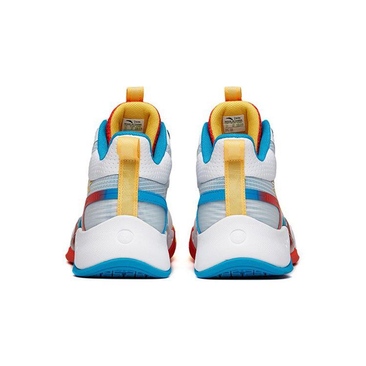 Anta Youth  Shock Absorbing Non-Slip Durable High-Top Basketball Shoes Kids sneaker White Blue 312211111-4