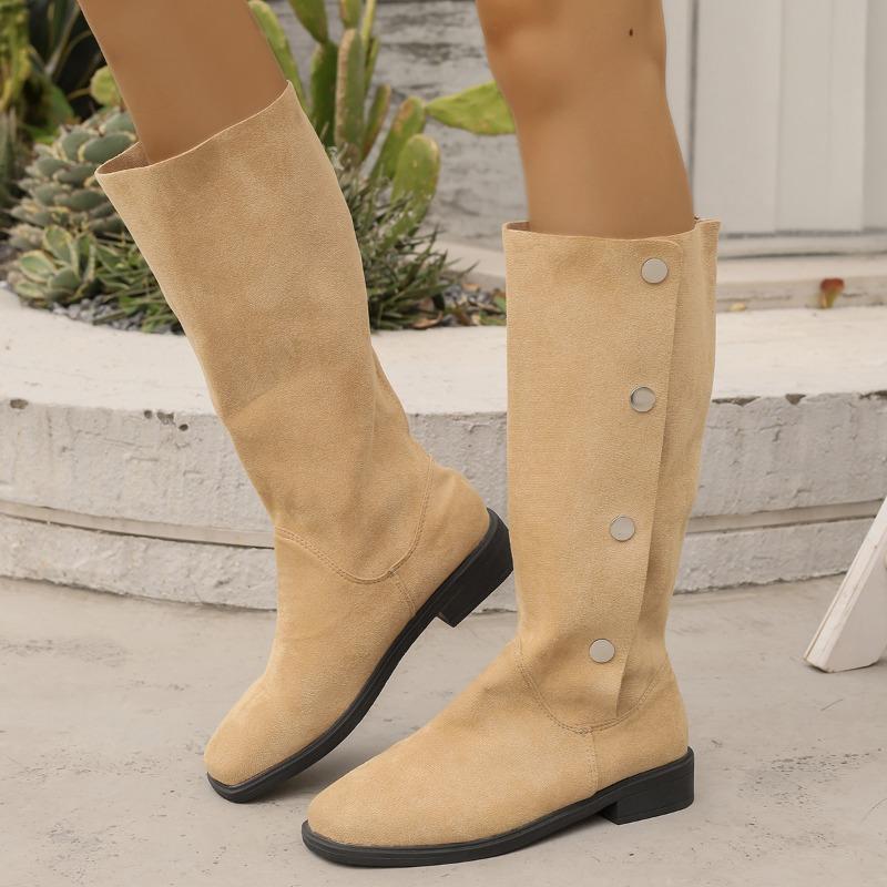 Fashion Classics Women's  Style Versatile English Style Boots Hot Fashion Pointed Toe Lightweight Boots Slip-resistant Shoes Long Boots
