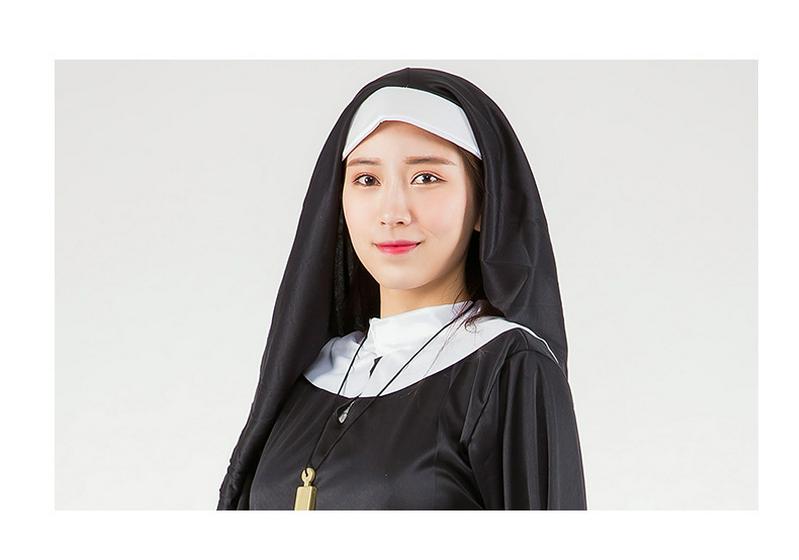 Adult Priest and Nun Role-Playing Clerical Robe Costume