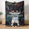 Football Messi Customize Text Blanket Cozy Customizable Blanket Soft Warm Cozy Throw For Bed Seaside Living Room Office Chair Four Seasons Multipurpos