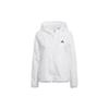 Logo Solid Color Woven Zipper Hooded Jacket Womens White GQ0615
