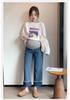 2026 Spring Korean Style Patchwork Maternity Jeans