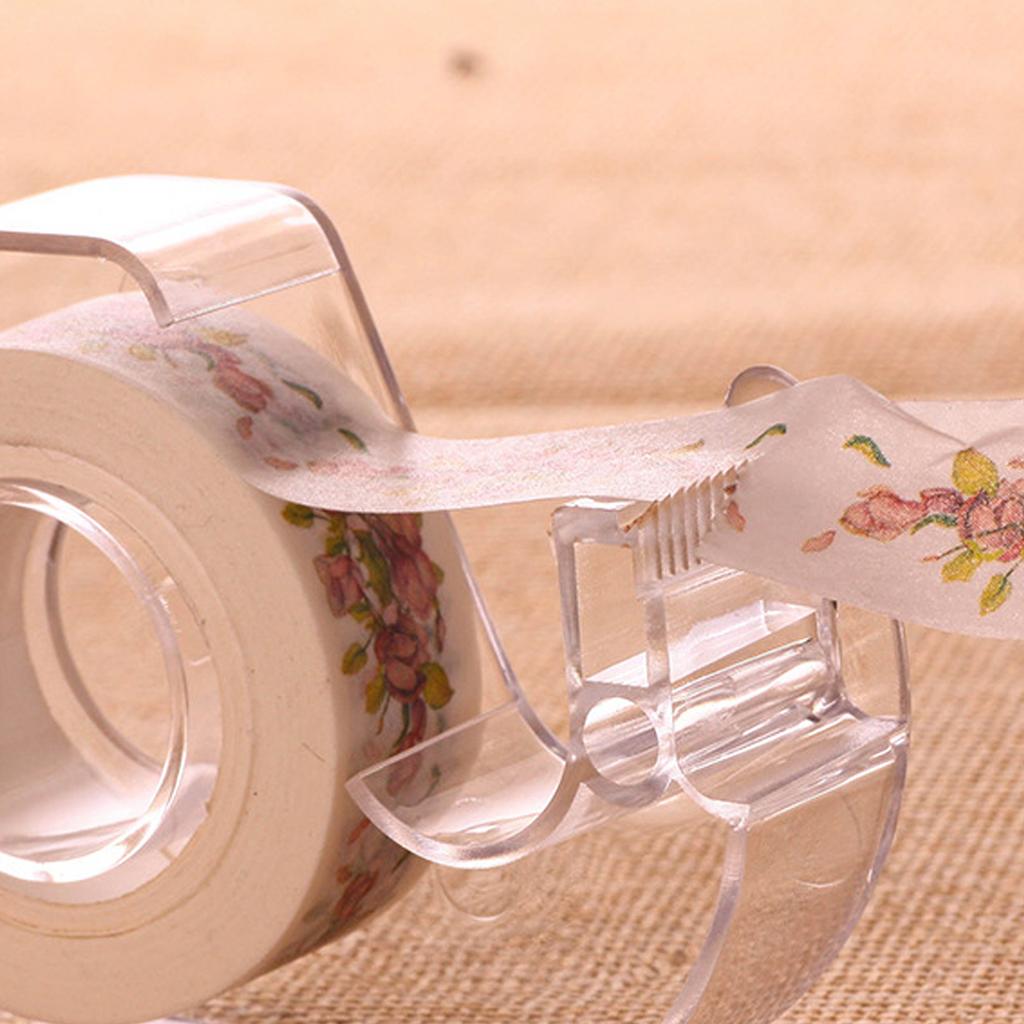 Portable Paper Tape Cutter 1.5cm Hand Tape Holder Storage Cutting Seat Cute Tape Dispenser Washi Tape Holder