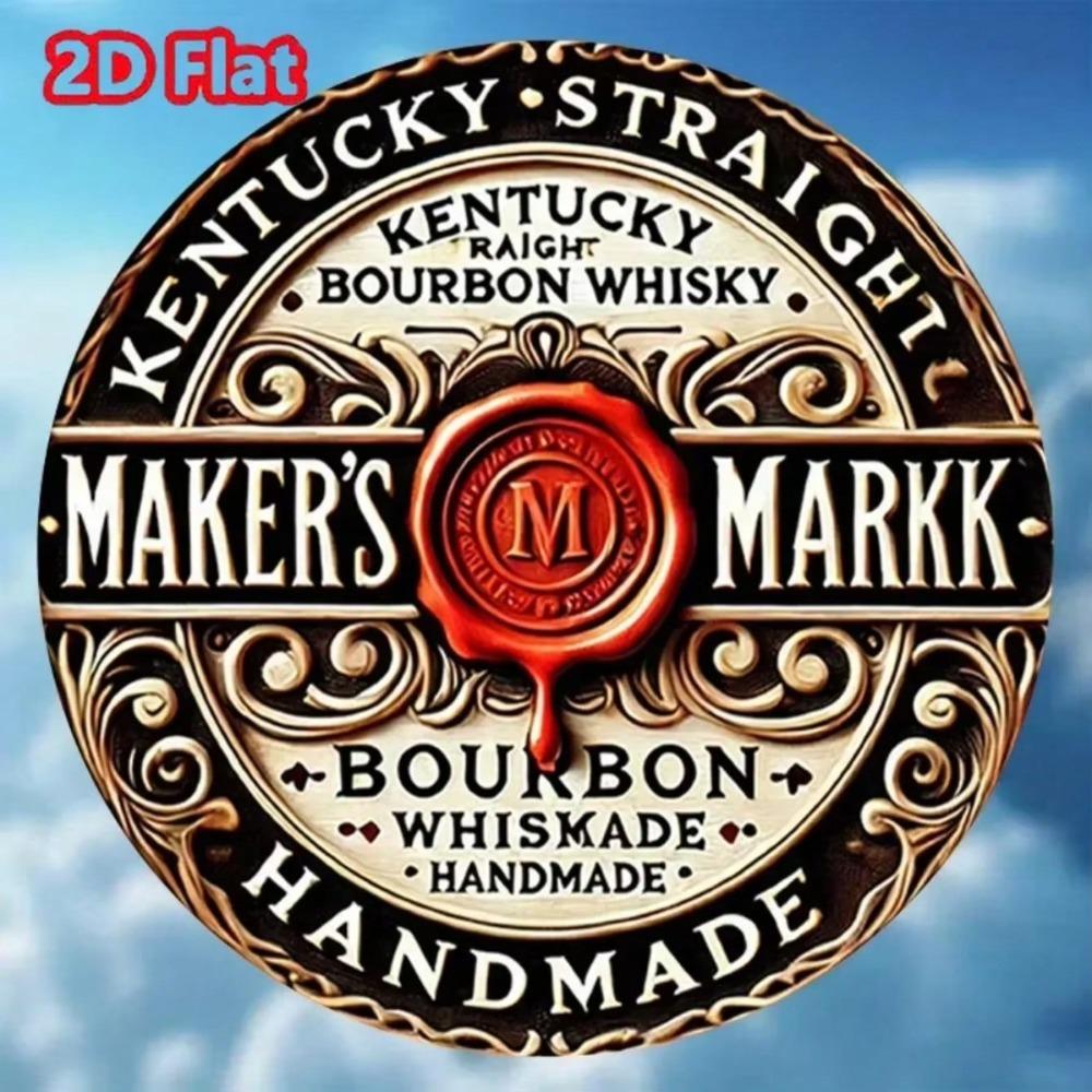 Vintage Whiskey Metal Wall Sign Rustic Home Bar Decor