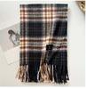Retro plaid Japanese and Korean atmosphere plaid scarf women's plaid series contrasting color warm shawl student scarf