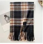 Retro plaid Japanese and Korean atmosphere plaid scarf women's plaid series contrasting color warm shawl student scarf