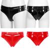 Womens Zipper Crotch Booty Shorts Wet Look Patent Leather Briefs Panties Low Waist Hot Pants Clubwear