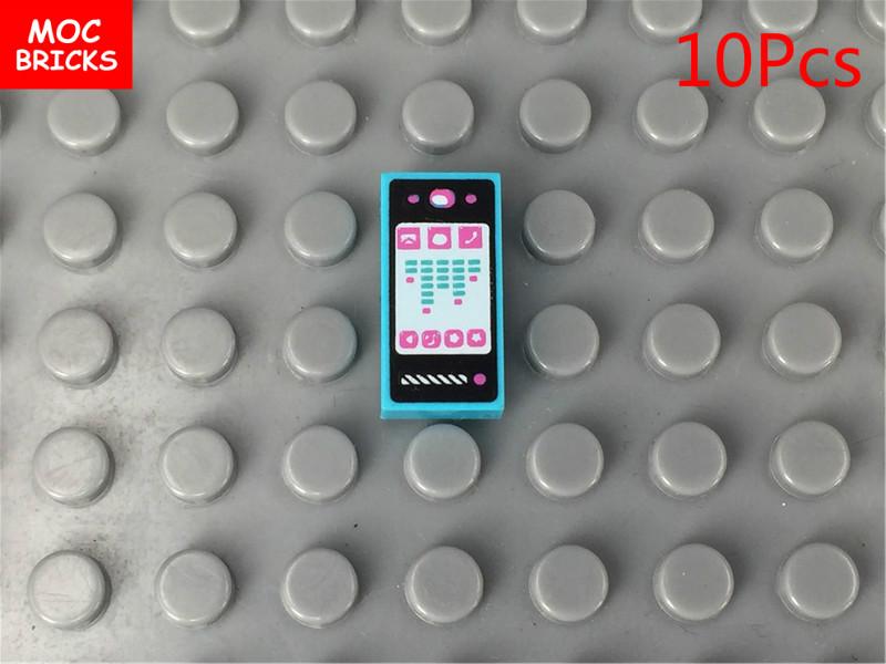 MOC Bricks DIY Printed Tile 1x1 1x2 2x2 2x3 1x4 Solar Panel Gauge Map Compass Assembled Building Block Accessories Kids Toy Gift