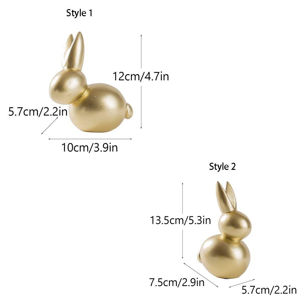Resin Golden Rabbit Ornament Art Miniatures Figurine Home Decoration Rabbit Statue  Easter