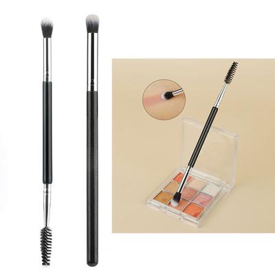 Oboustranný štětec na oční stíny pro roztírání a konturování, měkké štětiny, přenosný make-up nástroj pro ženy a dívky