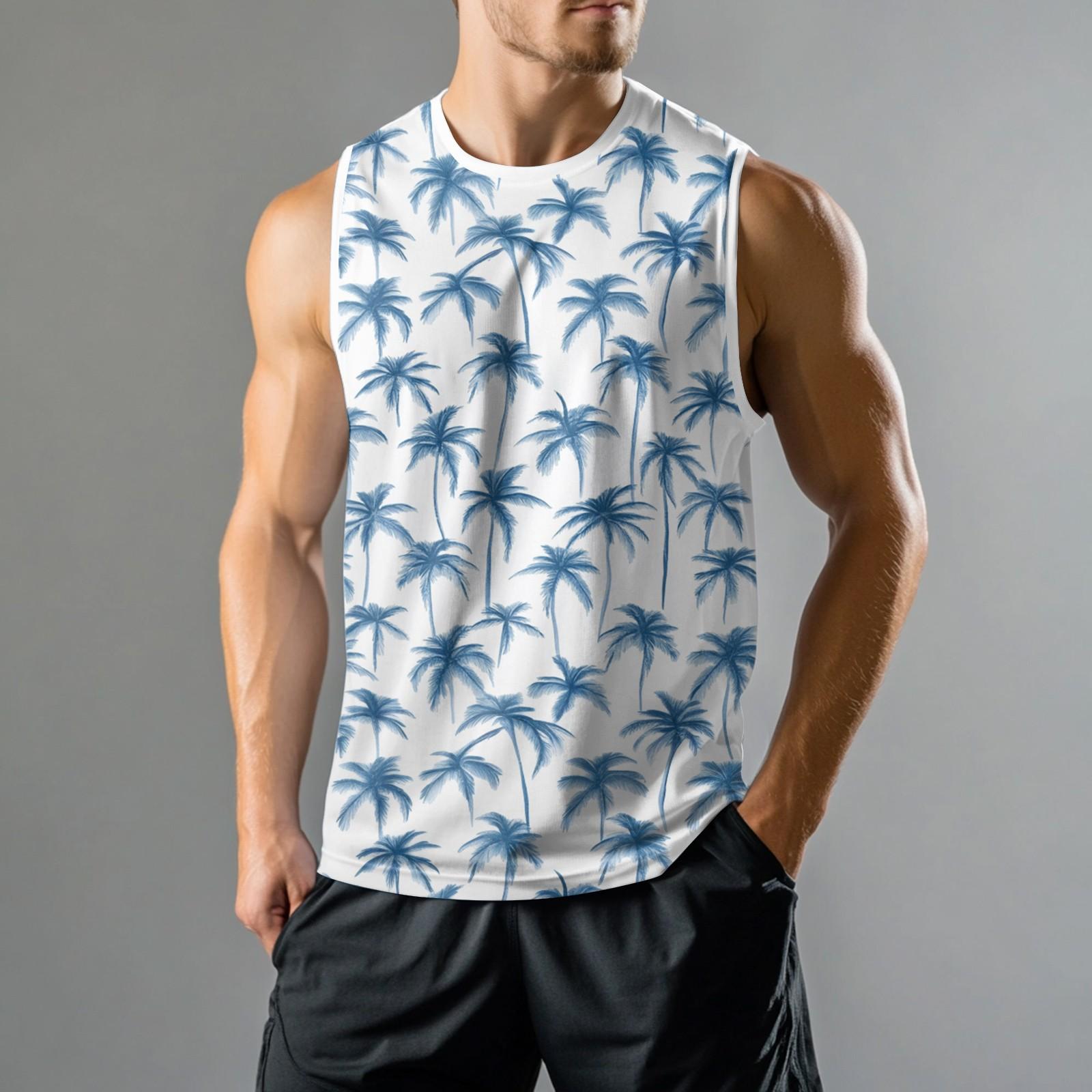 

Мужская мода принтованный спортивный повседневный жилет без рукавов XL