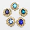 Wholesale 50Pc 24*28mm Mini Golden Metal Crystal Acrylic Button Diy jewelry Accessories FlatBack Base Settings Handmade Fitting