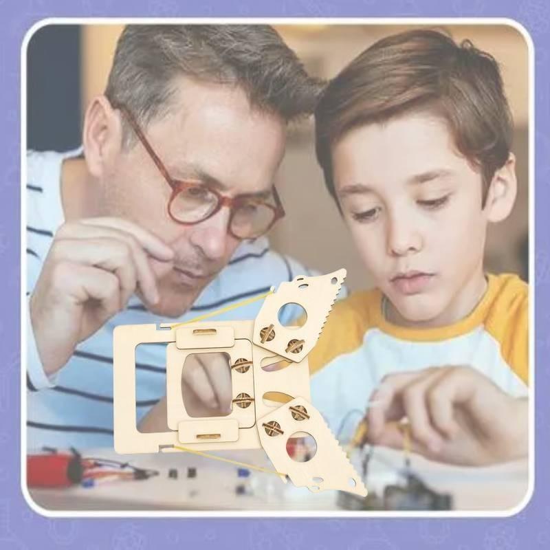 Kid's Diy Mechanical Hand Puzzle Educational Toy Wooden Material Pack M-12