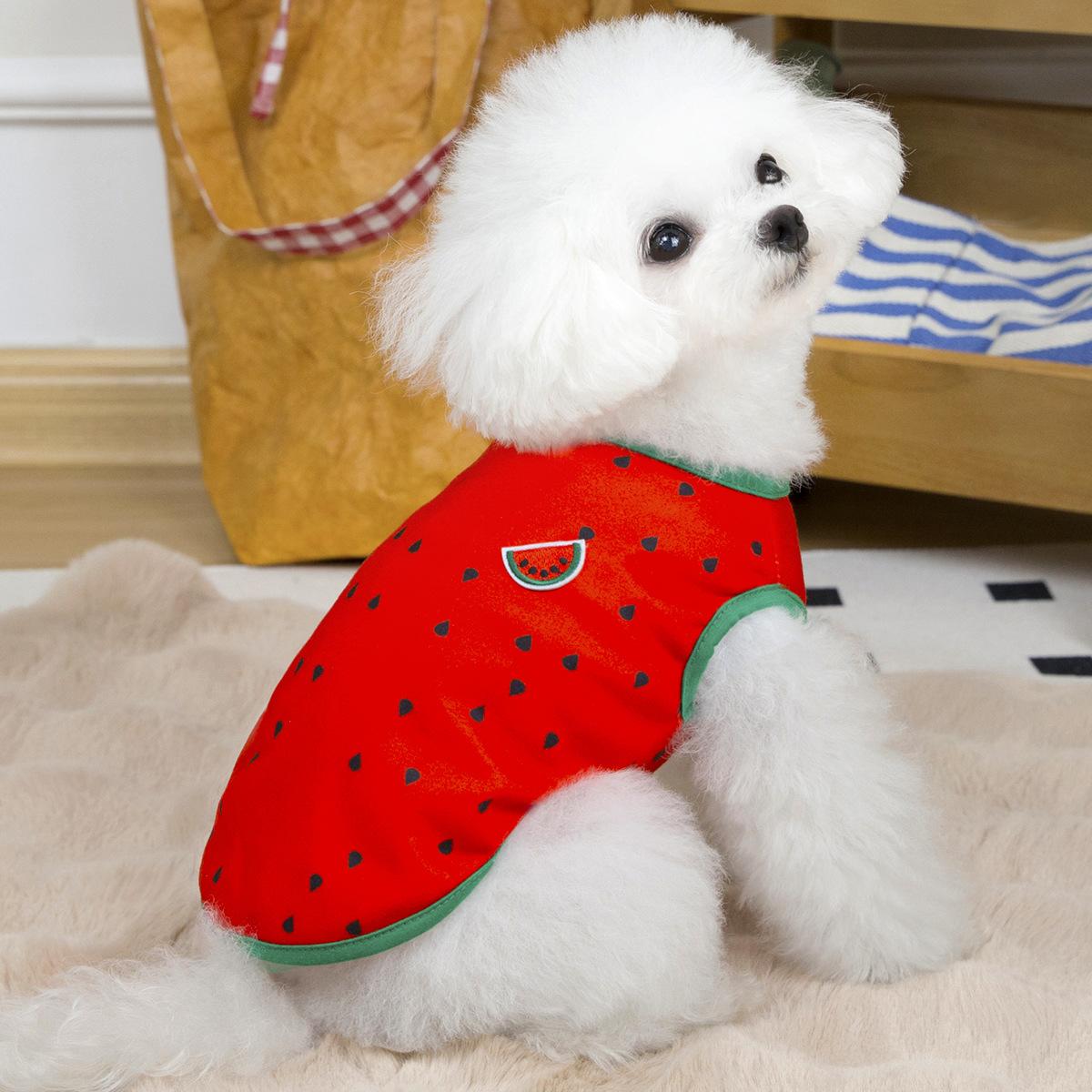 

Щенок домашнее животное летняя одежда мягкая и дышащая наряд арбуз ананас XL