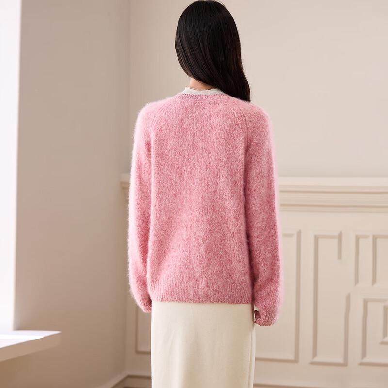 Srcr Women's Premium Cashmere Blend Knitted Wool Cardigan