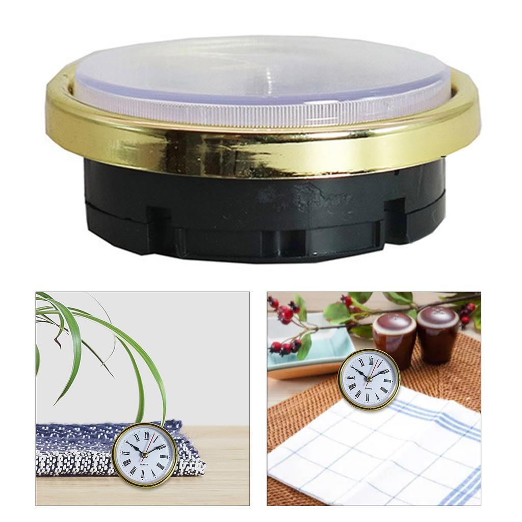 65mm Phnom Penh Iron Clock Nábytek Hodiny Hodinky Hlava Osvětlení Hodinová vložka Zlaté lemování Římská bílá Číslice Dekor