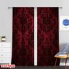 Flat Printing Scene Curtain Black Red Durable Polyester Fabric Without Electricity All Season Party Holiday Set Of 2 Made Washable