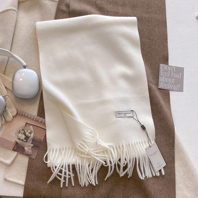 Luxury Cashmere Wool Scarf For Women  Winter Warm Pashmina Thicken Soft Shawl Wrap Stole Daily Use Fashion Elegant Wool Scarf