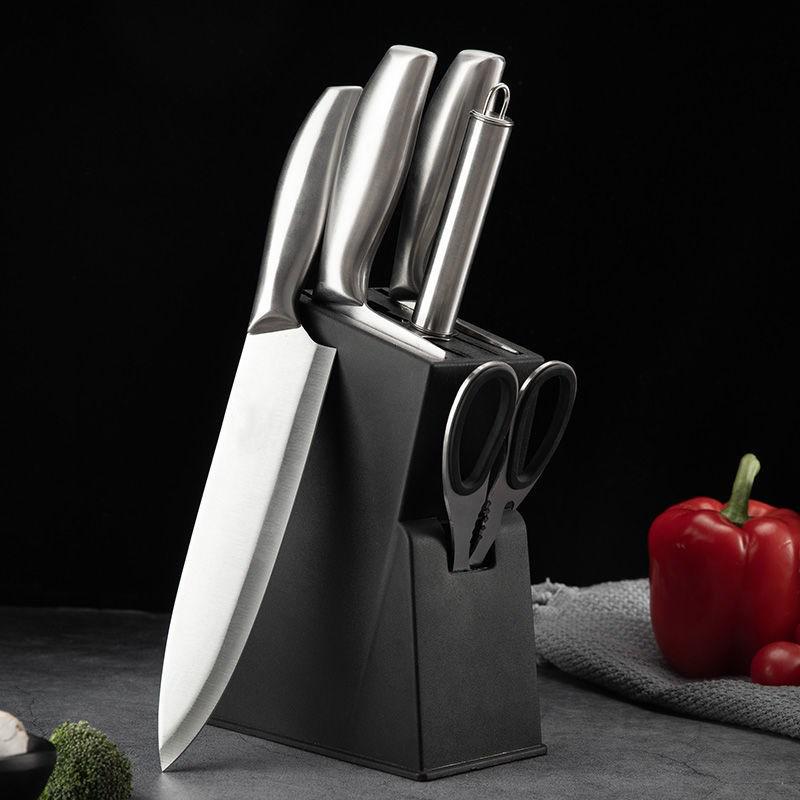 Multifunctional Kitchen Knife Storage Rack with Full Steel Handle