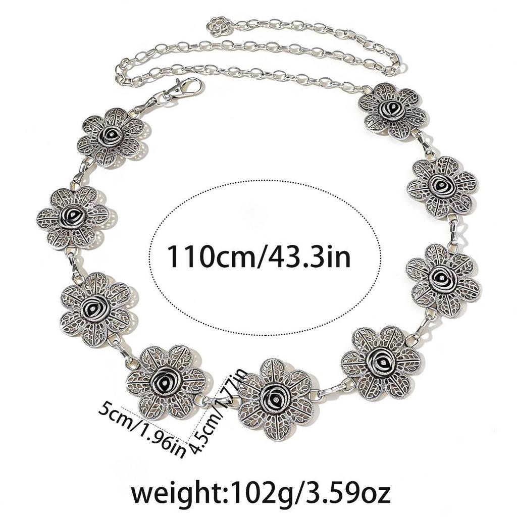 Bohemian Retro Metal Waist Chain for Women - Ethnic Style Body Jewelry