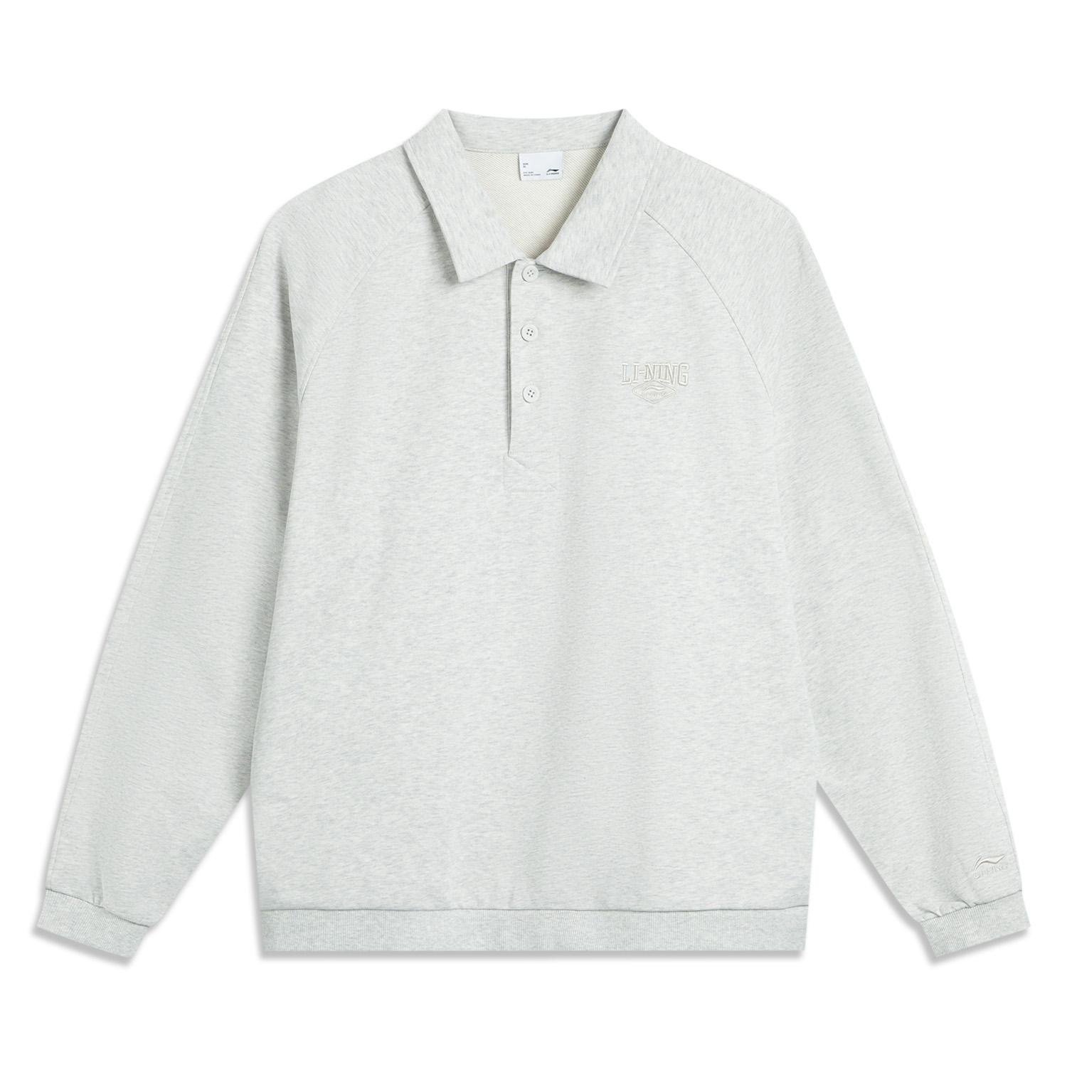 

Li Ning Серия спортивного образа жизни Однотонный Простой Воротник поло Универсальный Удобный Свободный Свитшот Унисекс свитшот AWDVE17-8 XXL