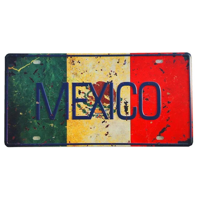 Japan USA Mexiko Italien Frankreich Flagge Auto Nummern schild Amsterdam Metall Zinn Zeichen Bar Pub Cafe Club Home Wand
