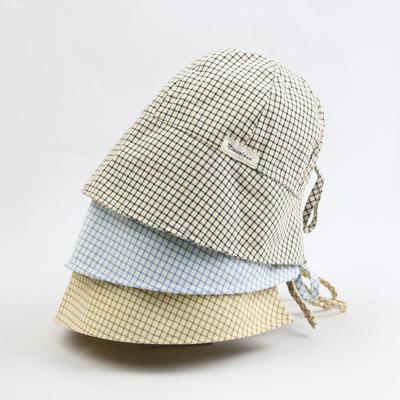 Plaid Bucket Hat Women's New Summer Face Small Outdoor Travel Versatile Big Brim Shading Sun Protection Hat