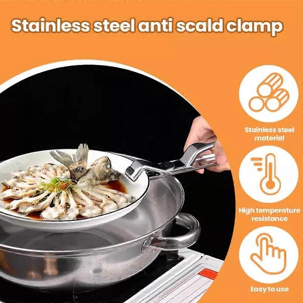 2025 New Stainless Steel MultiPurpose Anti-Scald Bowl Holder Clip Kitchen Gadget