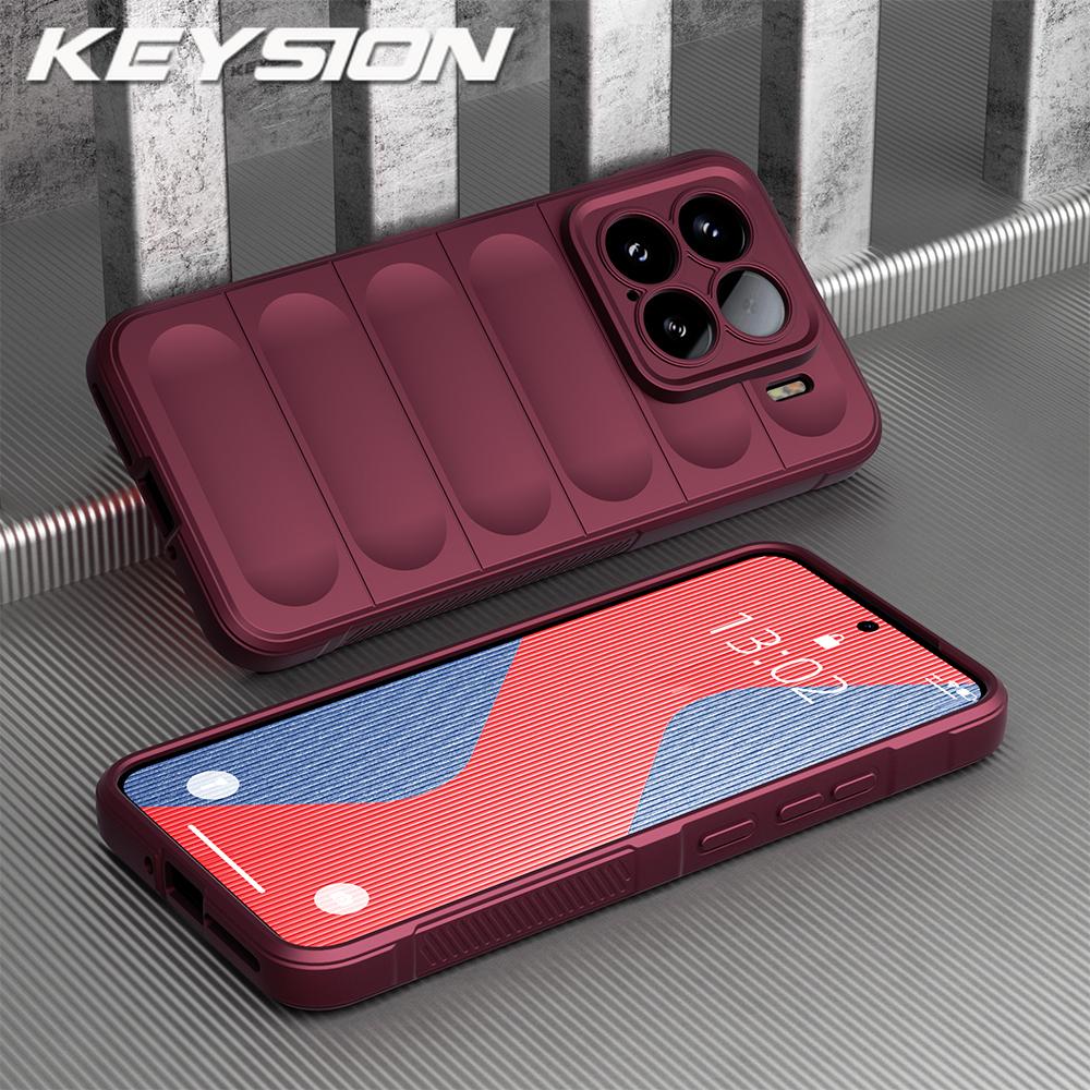 KEYSION Shockproof Matte Case for Xiaomi 15 5G 15 Pro Anti-skid Soft Silicone Phone Back Cover for Xiaomi 15 Pro 5G
