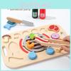 Kitchen Toy Wooden Set With Snack And Bbq Play Food For Children Fun Learning