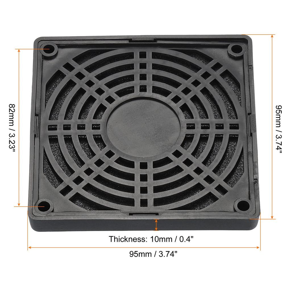 PATIKIL 92mm Fan Dust Filter, Ventilation Fan Filter, Grill Guard, with Screws, 4 Pieces, ABS Fan Protection, DIY, Black