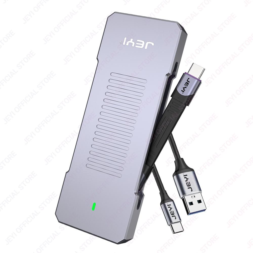 JEYI 22110 M.2 NVME NGFF Enclosure, USB 3.2 Gen2 Type-C 10Gbps SSD Case Support M&B+M Keys 2230/42/2260/2280 With Flat Cable