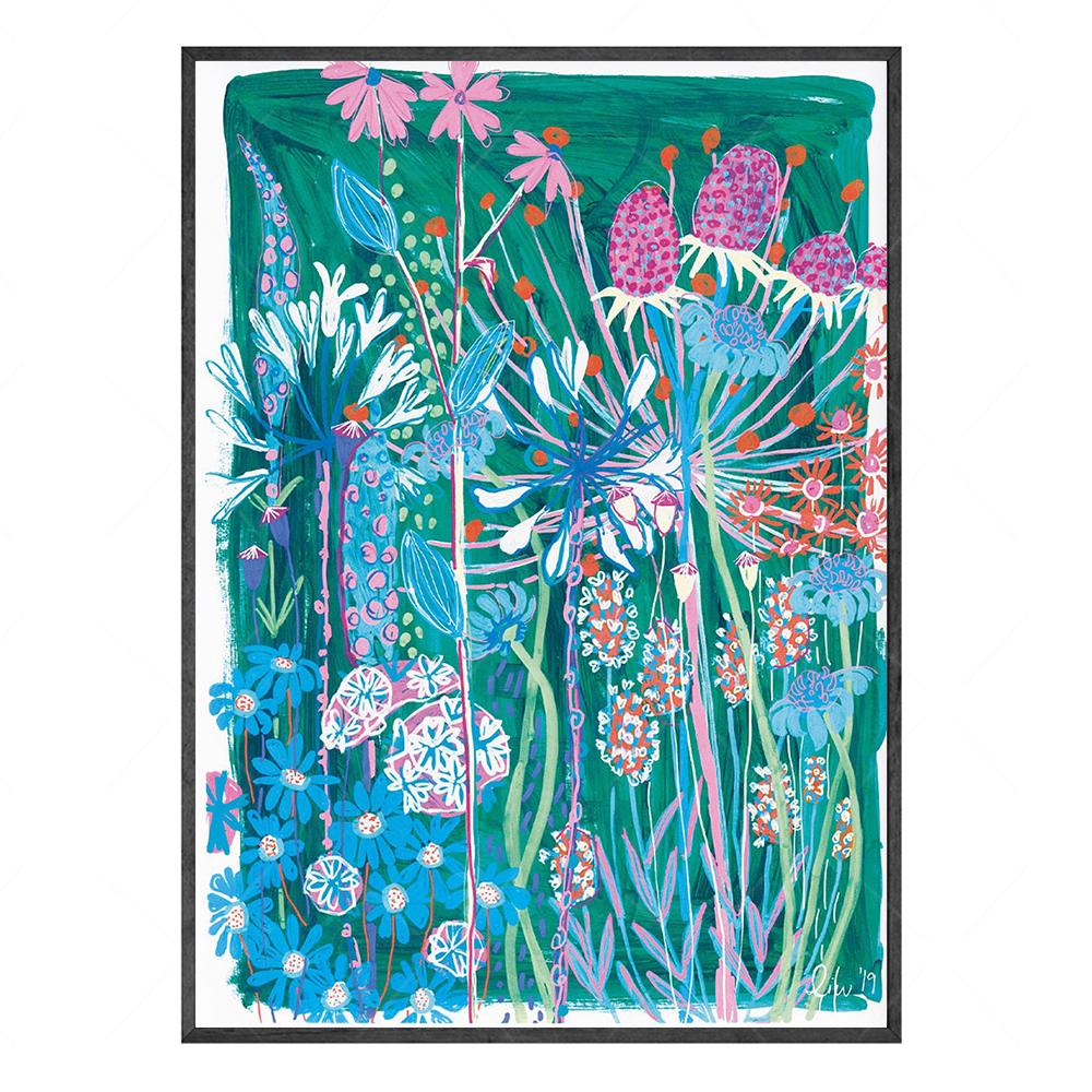 

Винтажный постер с дикими цветами, ботанический для гостиной, каллиграфия, картина с пионом, эстетический декор комнаты, холст, живопись, декор 21x30cm No Framed