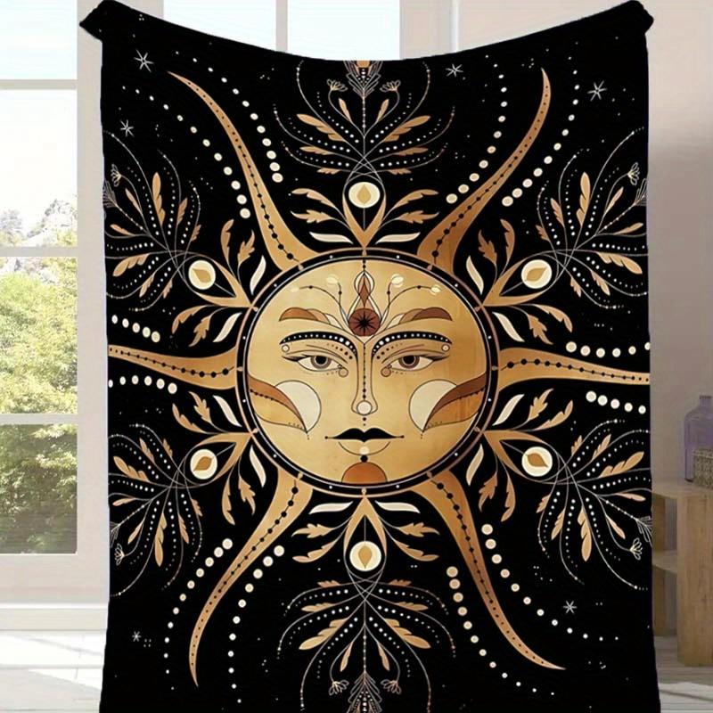

1pc Sun Print Blanket, Soft Warm Throw Blanket Nap Blanket for Couch Sofa Office Bed Camping Travel, Multi-purpose Gift Blanket 130cmx150cm