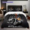 Elegante Biancheria da Letto Personalizzata per la Cultura delle Moto(1 * copripiumino + 2 * federa, senza nucleo) Set biancheria da letto Regalo di Natale per compleanno Morbido e confortevole