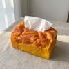 Food Toast Bread Simulation Bread Tissue Rack Storage Box Table Decoration Fake Toast Tissue Holder Square Ornament