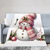 Christmas Snowman Warm Soft Blanket  Kids Adult Plush Throw Blanket Fashion Living Room Flannel Bedspread Sofa Bed Cover