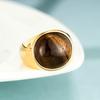 Vintage Tiger'S Eye Ring Saturn Ins Wind Girl Niche Design Ring Titanium Steel Jewelry Premium Durable Quality