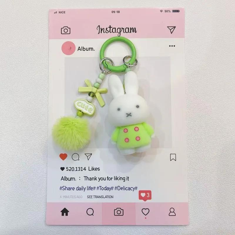 Miffy Cute Creative Fashion Plush Keychain Portable Decorative Rabbit Pendant Anime Bag Kawaii Suitable for Men and Women Gifts