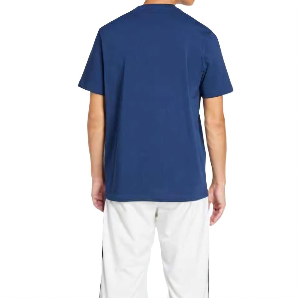 adidas Originals Adicolor Trefoil Tee Outline Comfortable Skin-Friendly Versatile Crew Neck Short Sleeve T-Shirt Men Tops Deep-Blue JP1089