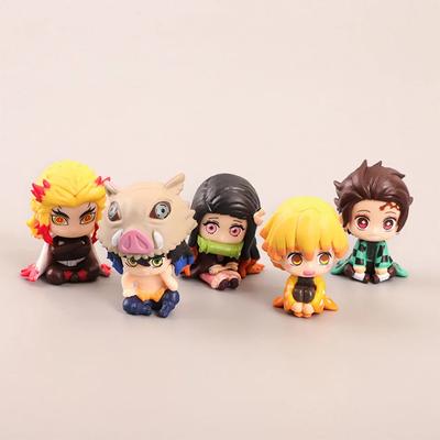 Versiune Q Demon Slayer Păpușă Fantomă Șezând Tanjiro Nidouzi Inosuke Zenizu Figurină Figurină de Acțiune Model Film Jucării Păpușă