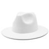 eBay Monochrome Light Board Men's and Women's Hats, Simple Woolen Top Hat, Flat-brimmed Big-edged Jazz Hat.