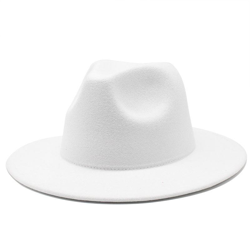 eBay Monochrome Light Board Men's and Women's Hats, Simple Woolen Top Hat, Flat-brimmed Big-edged Jazz Hat.