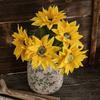 Realistic Artificial Sunflower Bouquet Elegant Decorative PU Sunflower Flowers Plastic Fake Flower Holiday Party Wedding