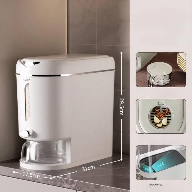 Rice Bucket Household Rice Tank Rice Tank Insect-Proof and Moisture-Proof Kitchen Rice Storage Container Classy Practical