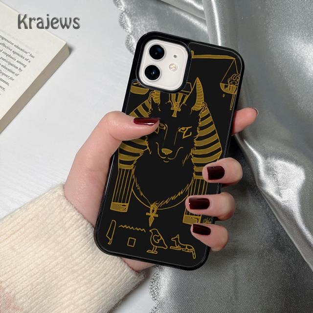 

Krajews Anubis Egyptian God soft Phone Case Cover For iPhone 17 Air 16 15 14 plus 11 12 13 pro max coque Fundas iPhone 13
